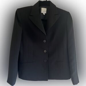 Ann Klein Skirt Suit 6P, Black, Lined, Classic, Workwear, Office, Professional